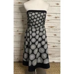 White House Black Market strapless polka-dot A-line cocktail midi dress Size 14